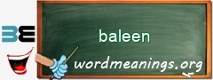 WordMeaning blackboard for baleen